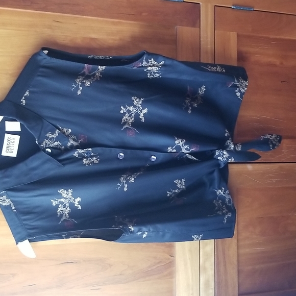 Chico's Tops - Chico's, silk, button-up, tie front sleeveless blouse, size 3